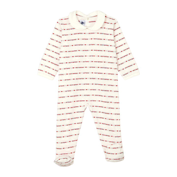 Petit Bateau - Baby Boy Logo Print Romper Sleepsuit | Soft Cotton One-Piece