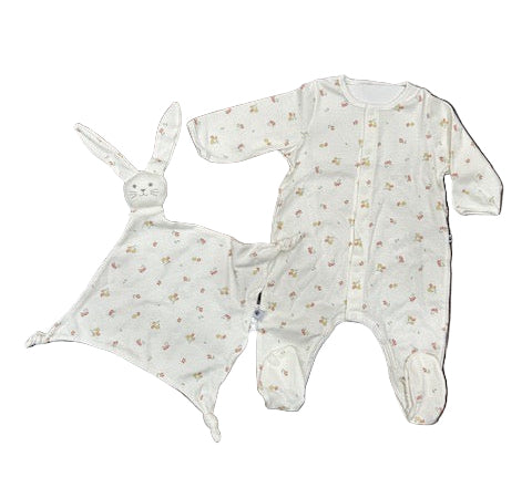 Petit Bateau Floral Footie &amp; Doudou 2 Pc Set