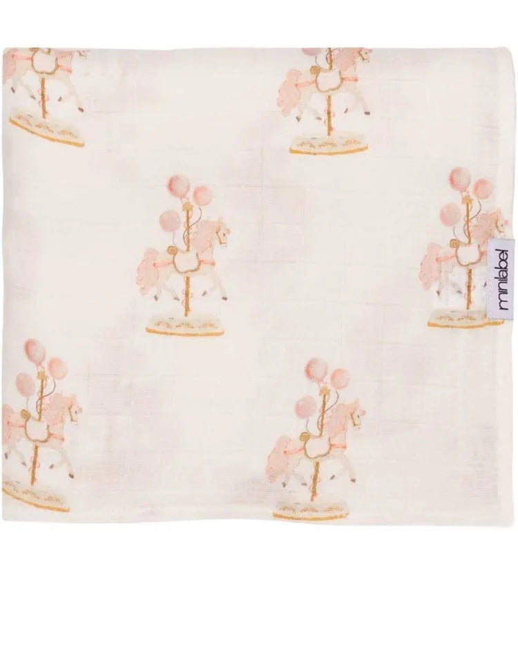 Mini Label- Water Print Carousel Swaddle -Girls product image