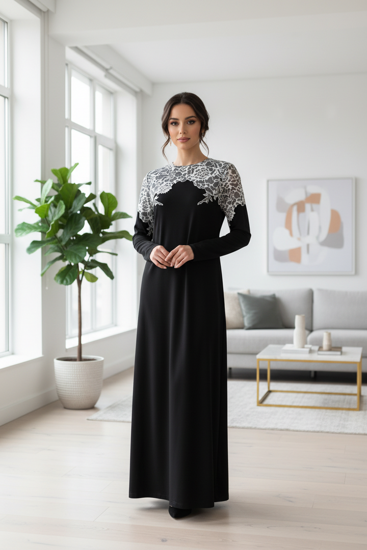 Women’s Lace Print Nightgown in Peruvian Pima Cotton &amp; Modal | VELVETTE