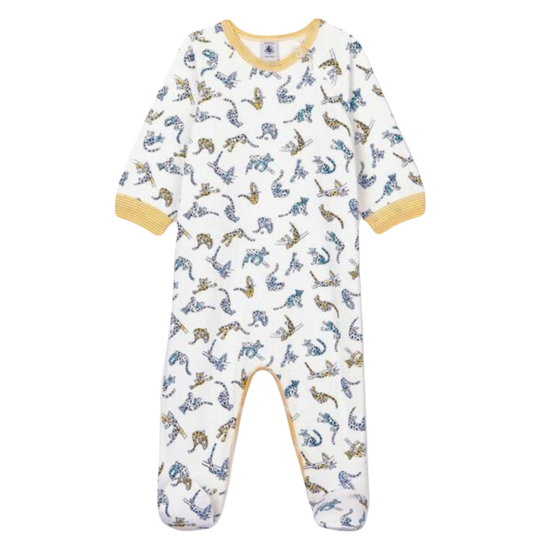 Petit Bateau | Baby Footie  Cheetah Print &amp; Ribbed