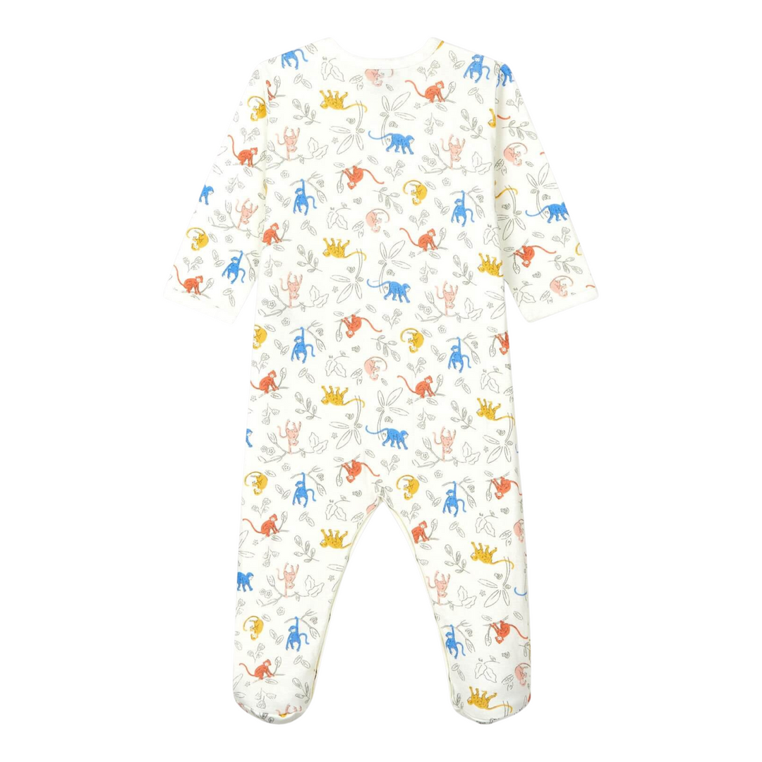 Petit Bateau - Organic Cotton Monkey Print Footie