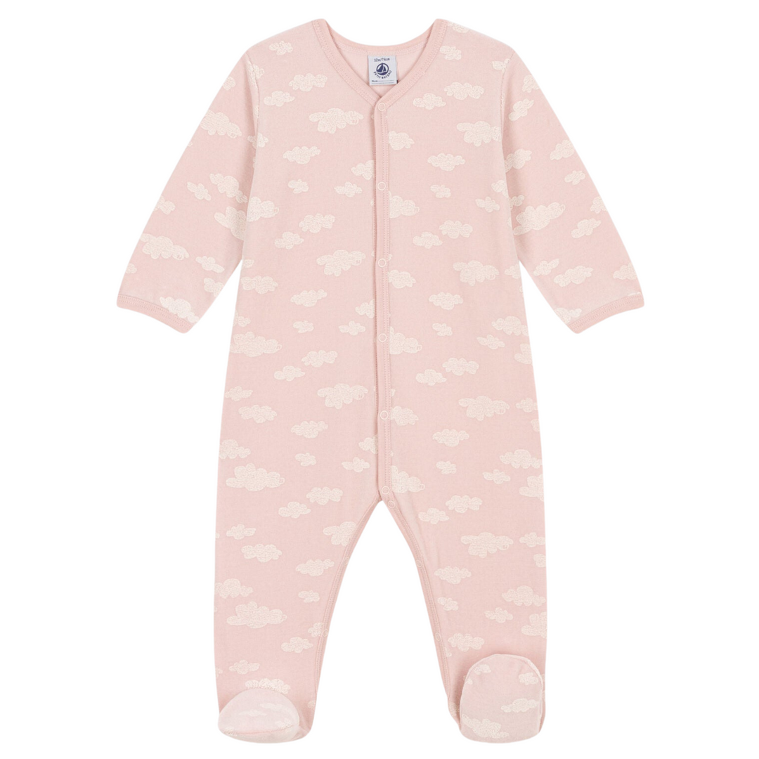 Petit Bateau - Velour Cloud Print Footie