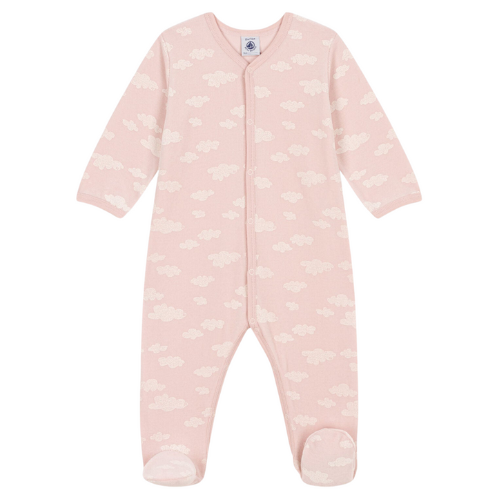 Petit Bateau - Velour Cloud Print Footie