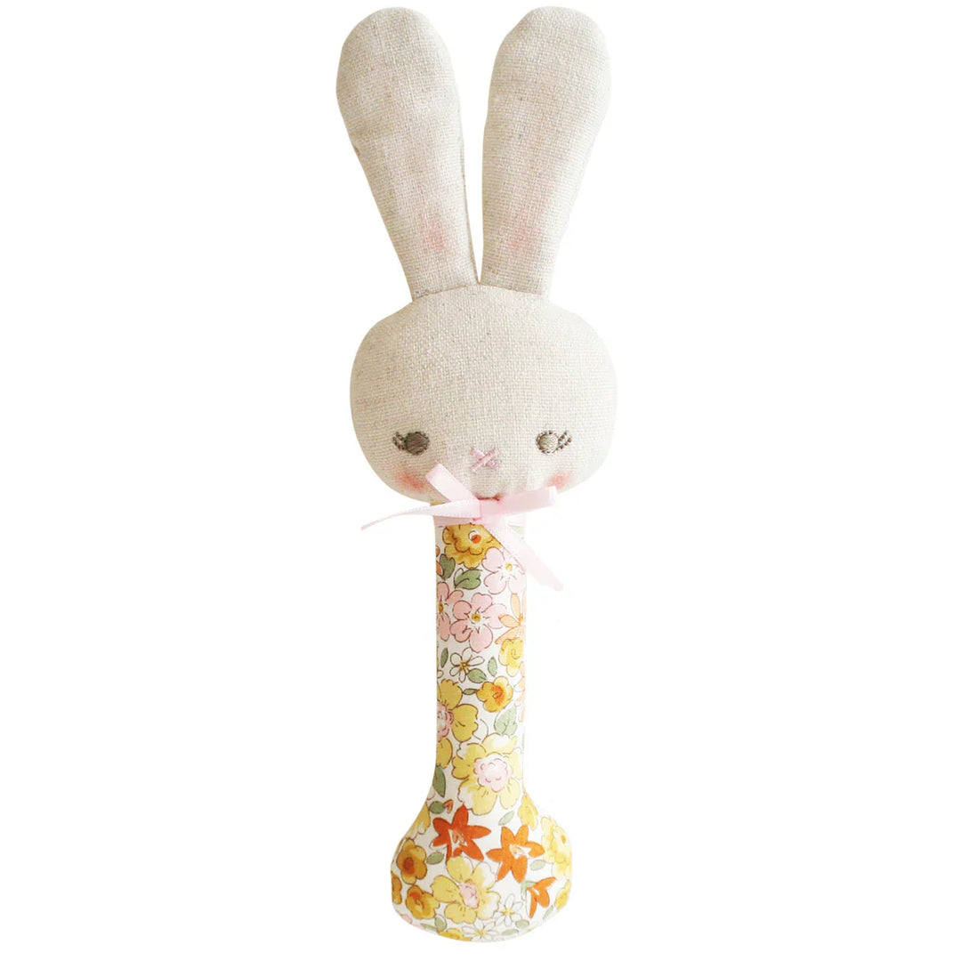 Alimrose Baby Baby Bunny Stick Rattle Sweet Marigold